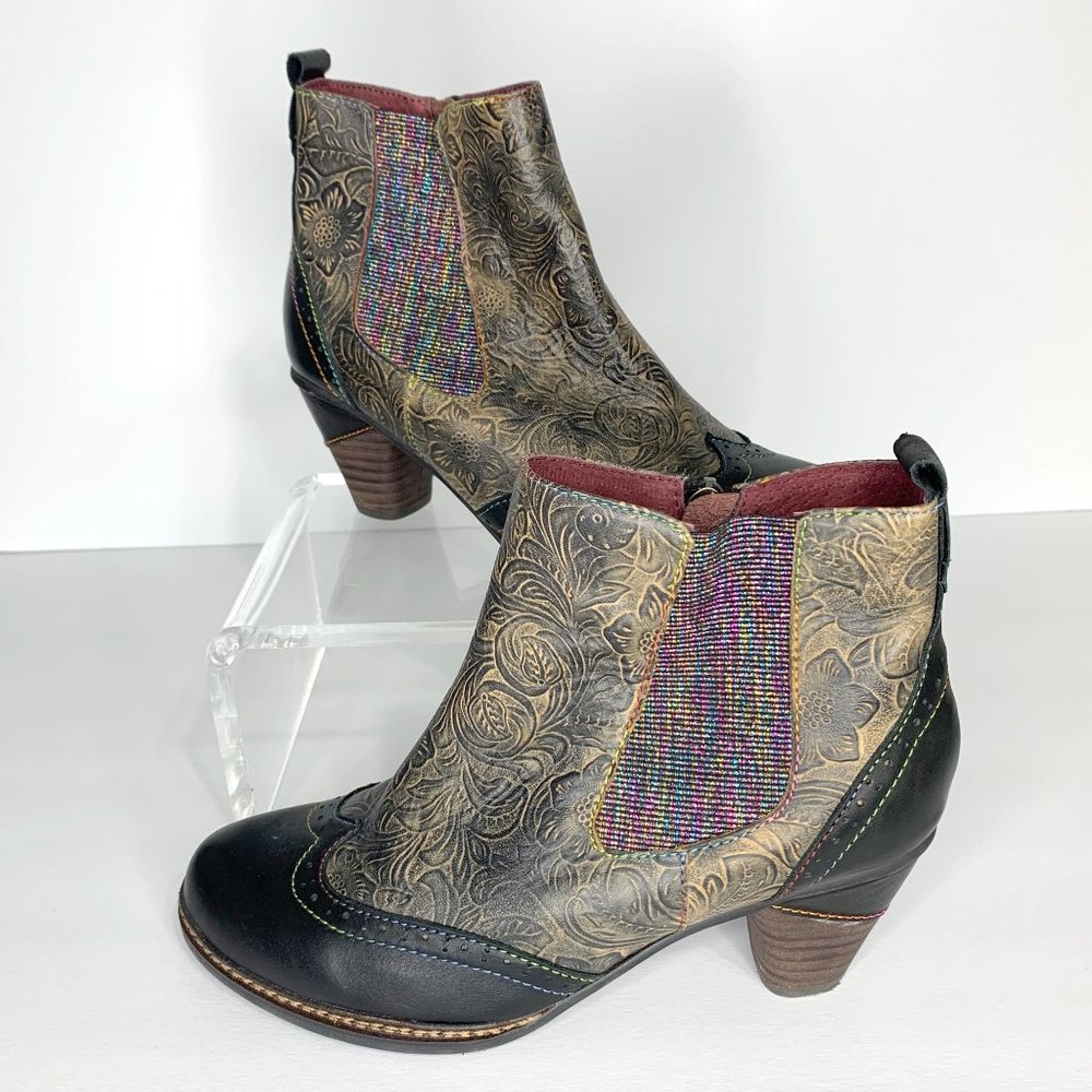 LAURA VITA Alizee Multicolor Leather‎ Booties EU37 / US 6.5 - 7